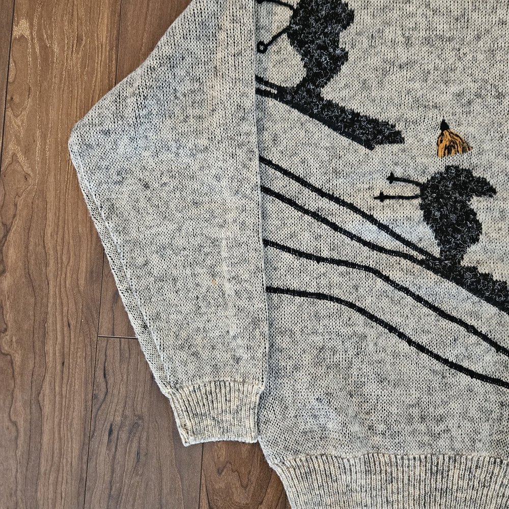 Vintage Sears Mens Store Sweater Mens Small Ski Graphic - Picture 3 of 6